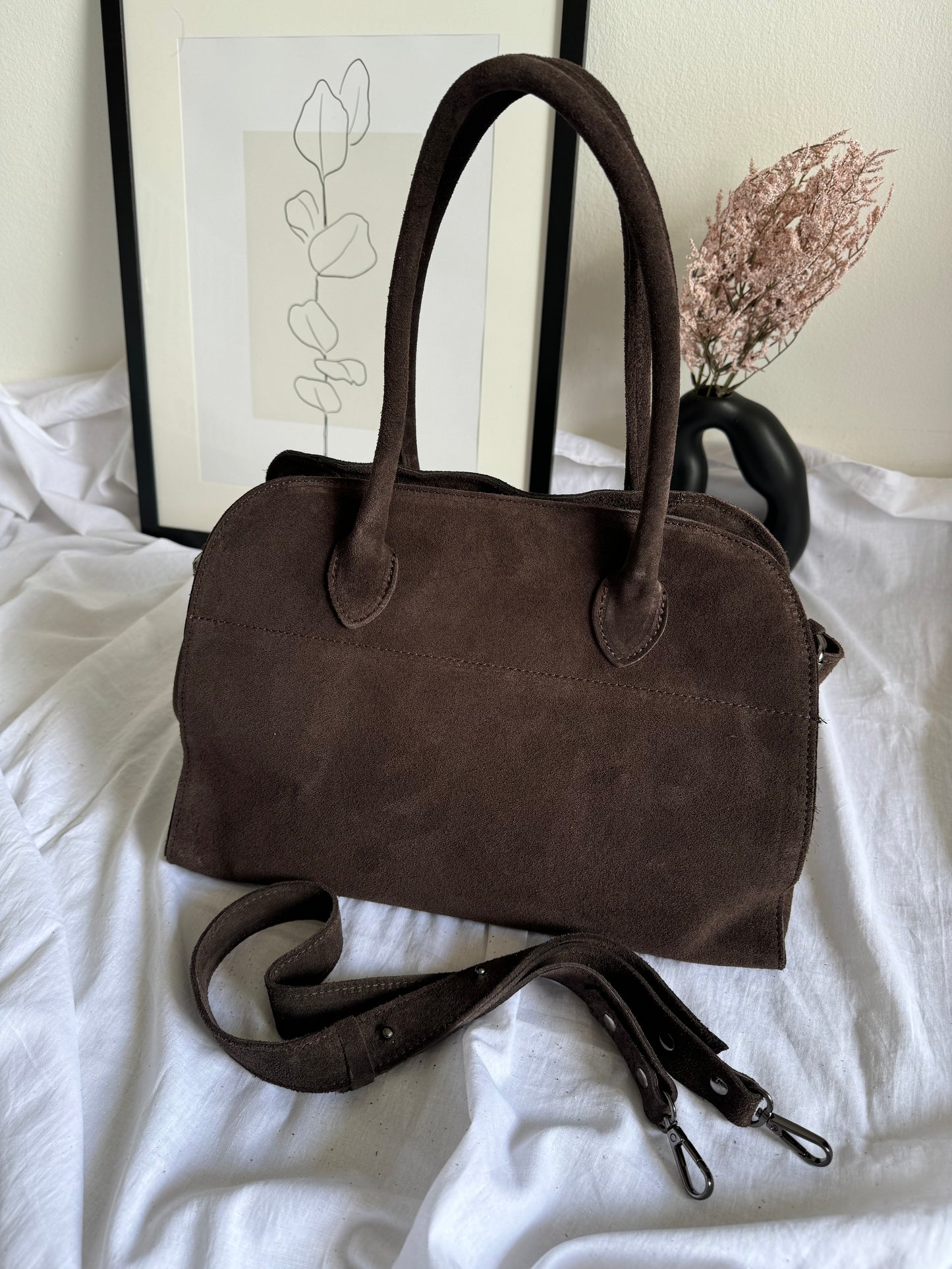 Borsa tote II in pelle scamosciata