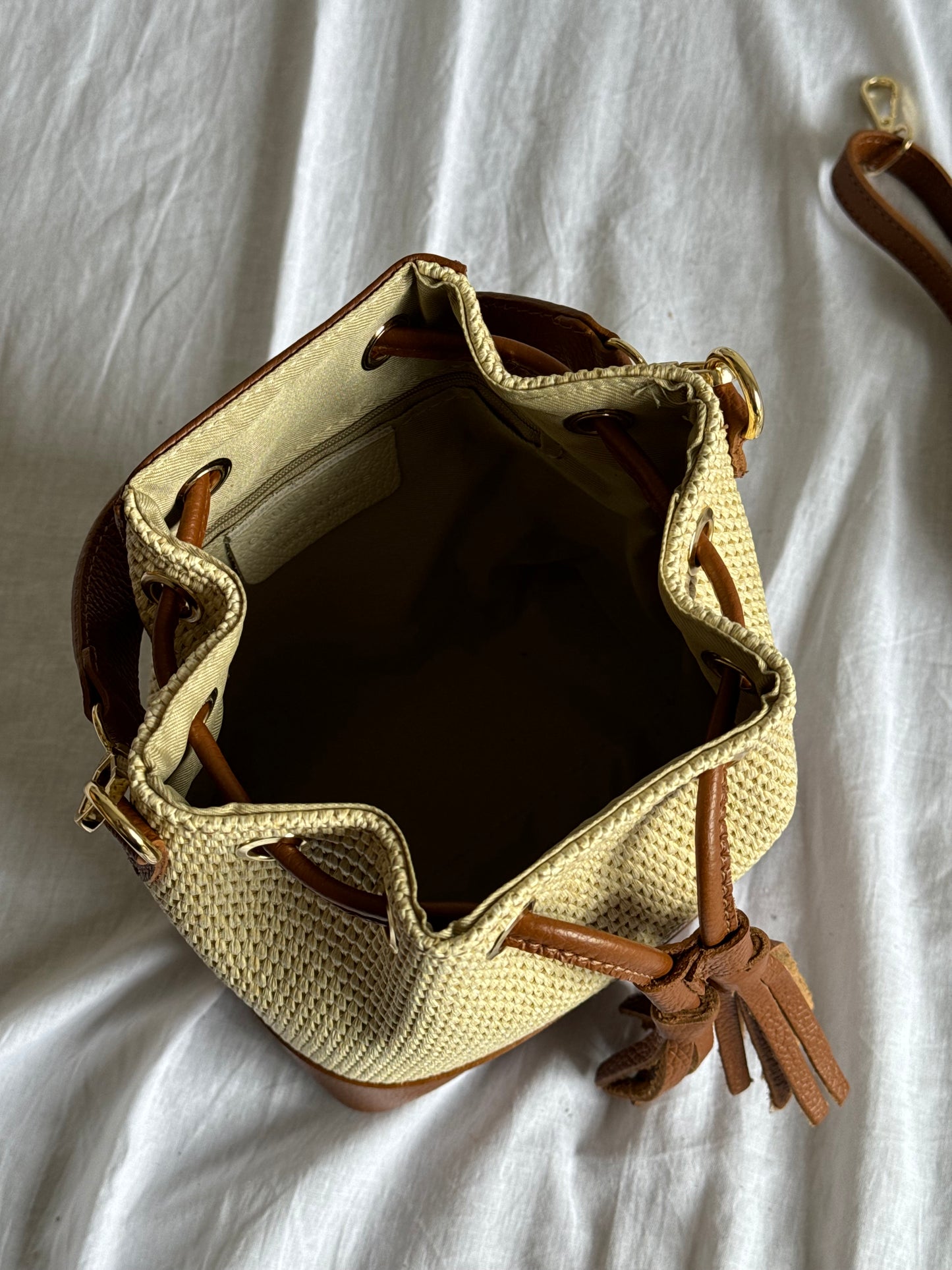 Borsa secchiello in rafia