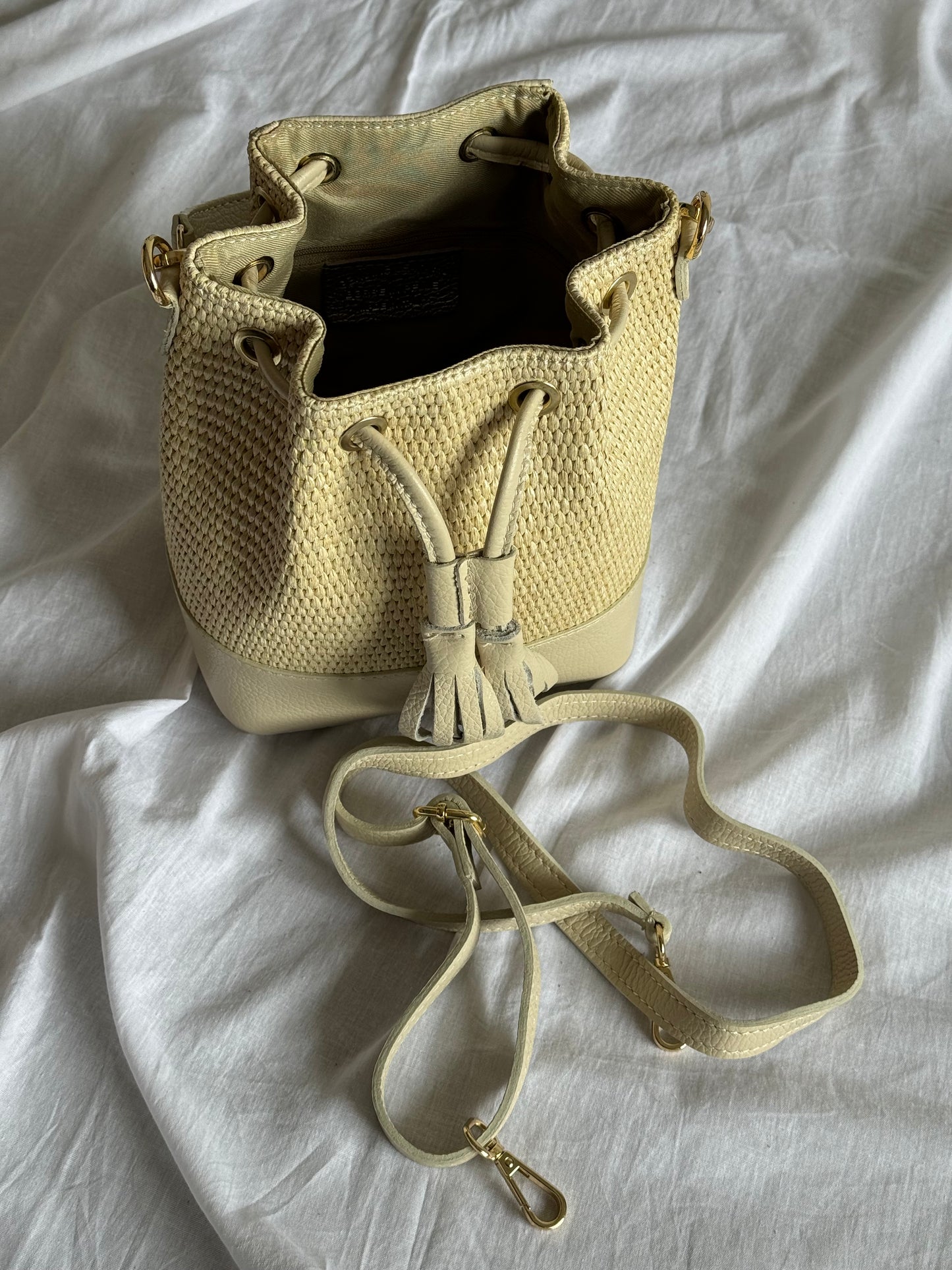 Borsa secchiello in rafia