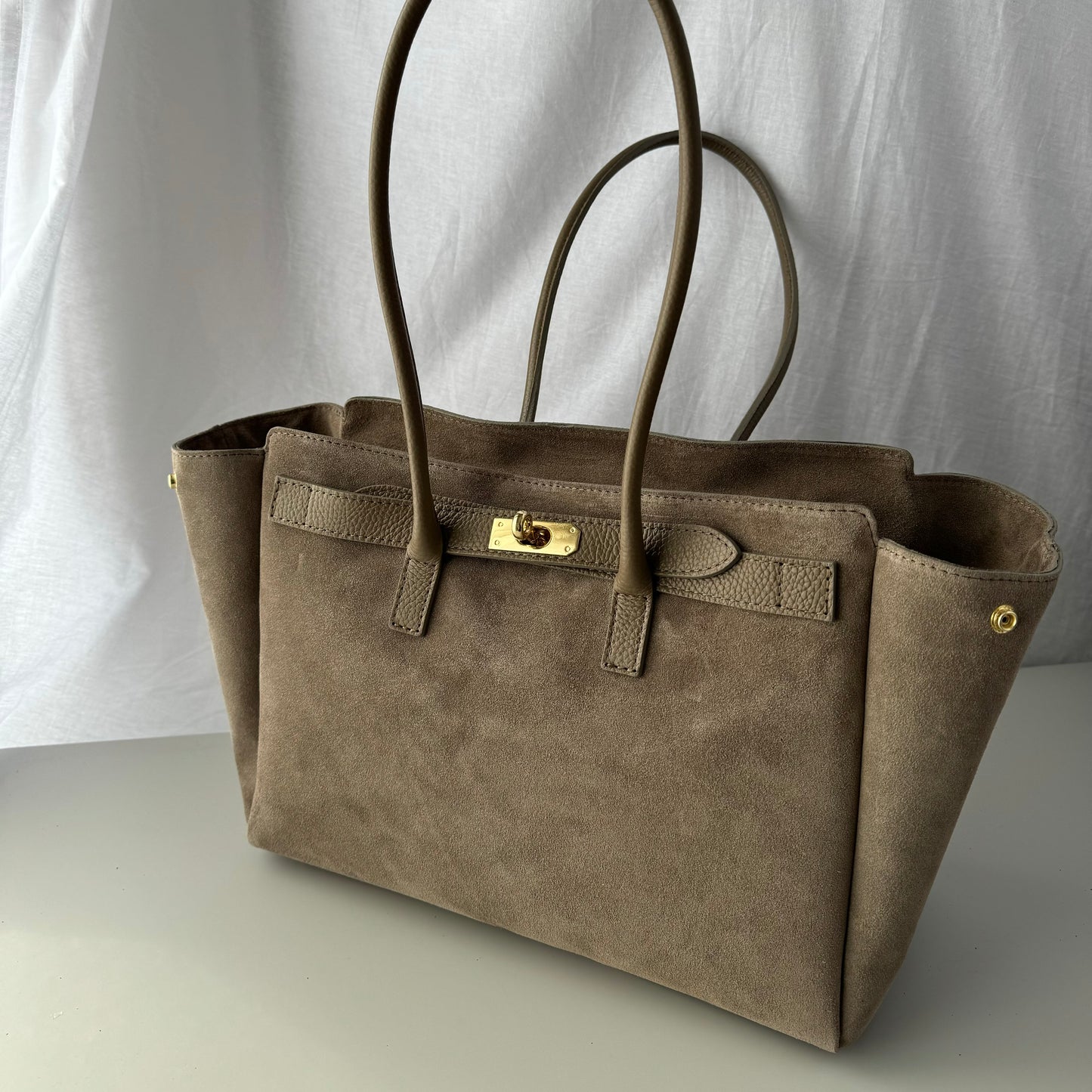 borsa in pelle scamosciata