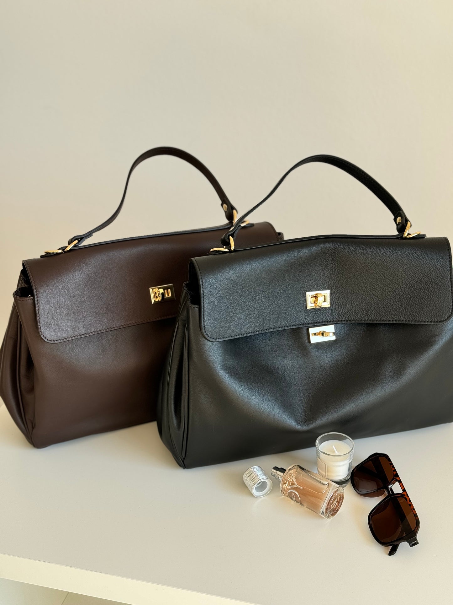 borsa tote in vera pelle