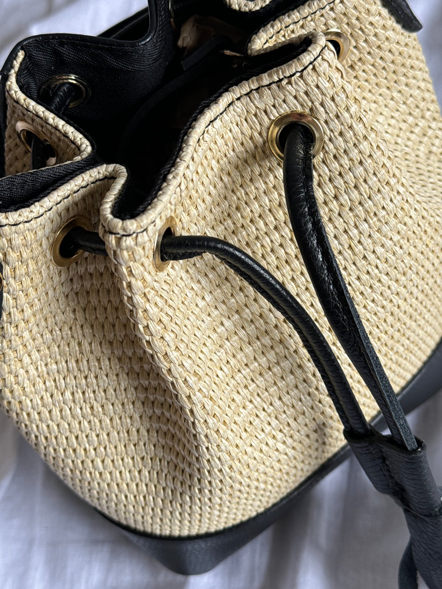 Borsa secchiello in rafia