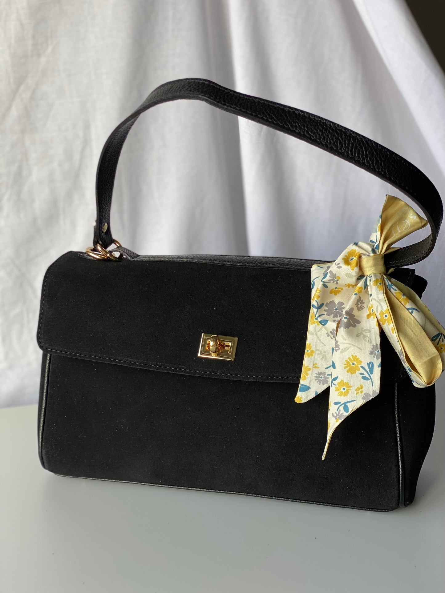 Borsa tote mini in pelle scamosciata