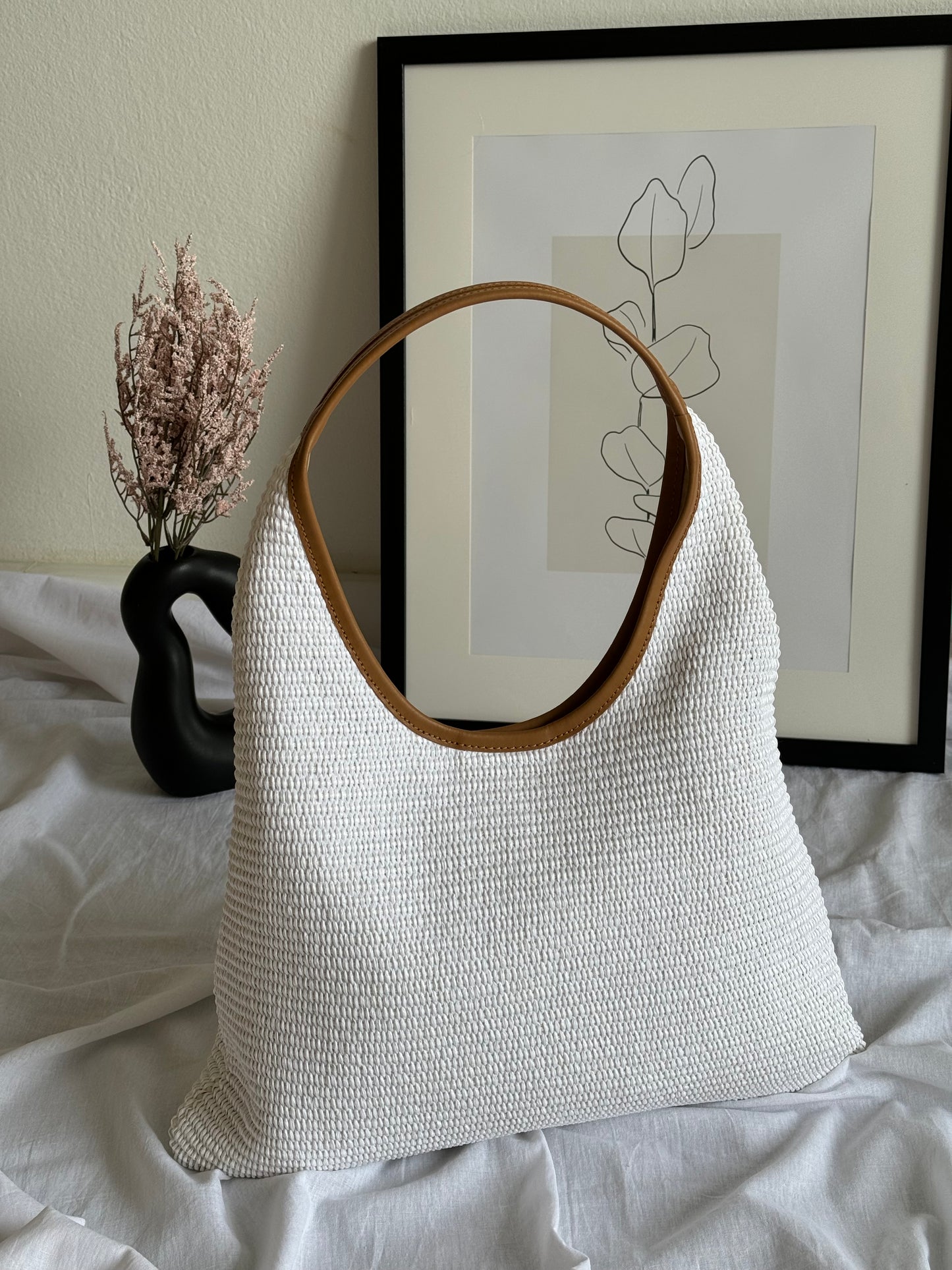 Borsa hobo in rafia