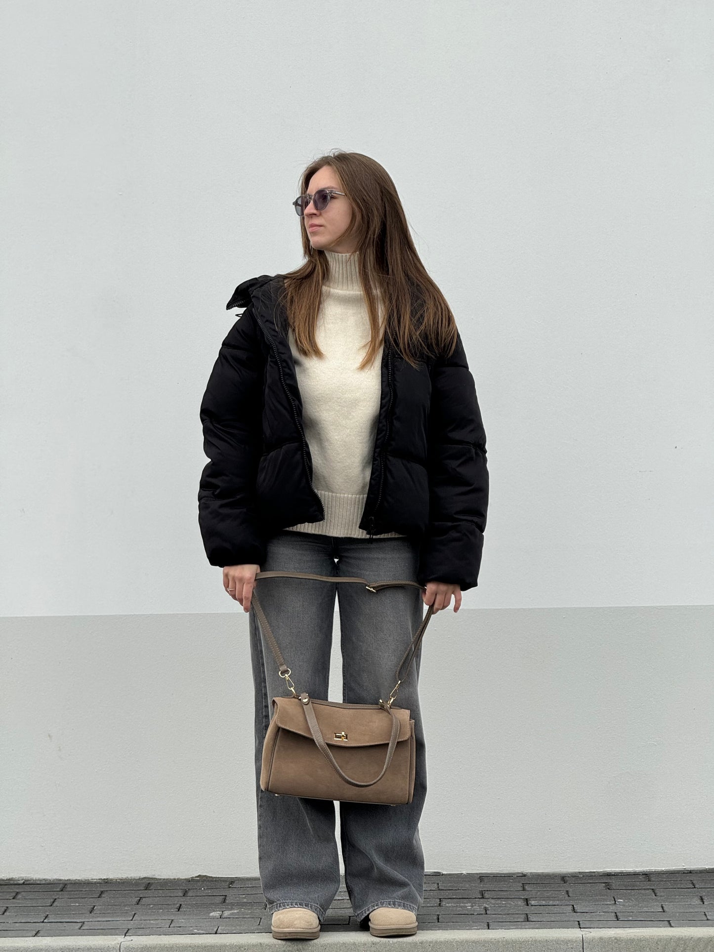 Borsa tote mini in pelle scamosciata