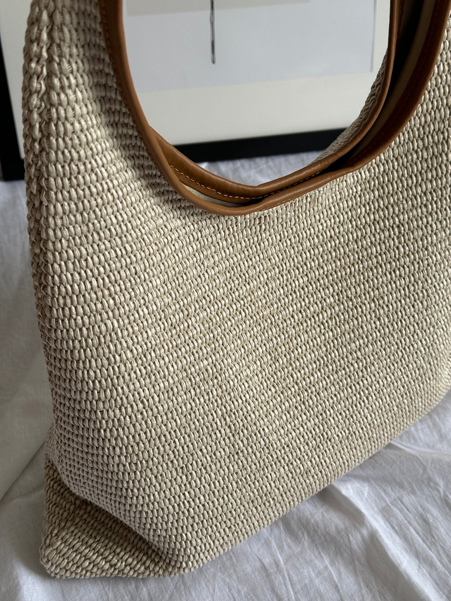 Borsa hobo in rafia