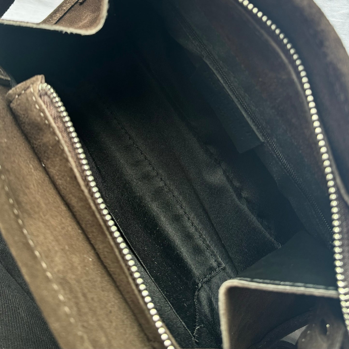 Borsa tote mini in pelle scamosciata