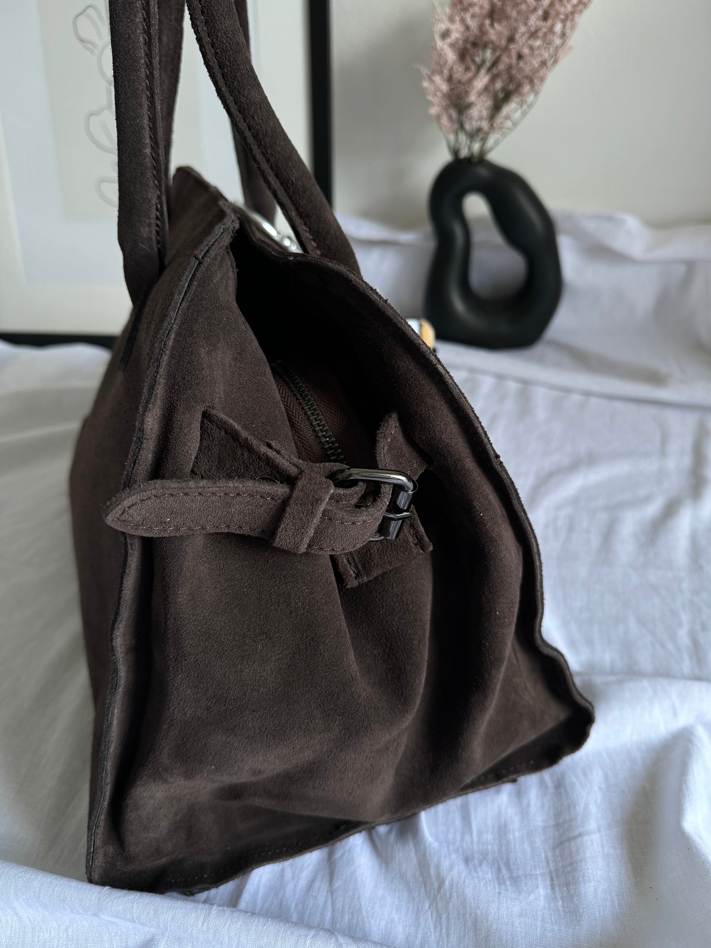 Borsa tote II in pelle scamosciata