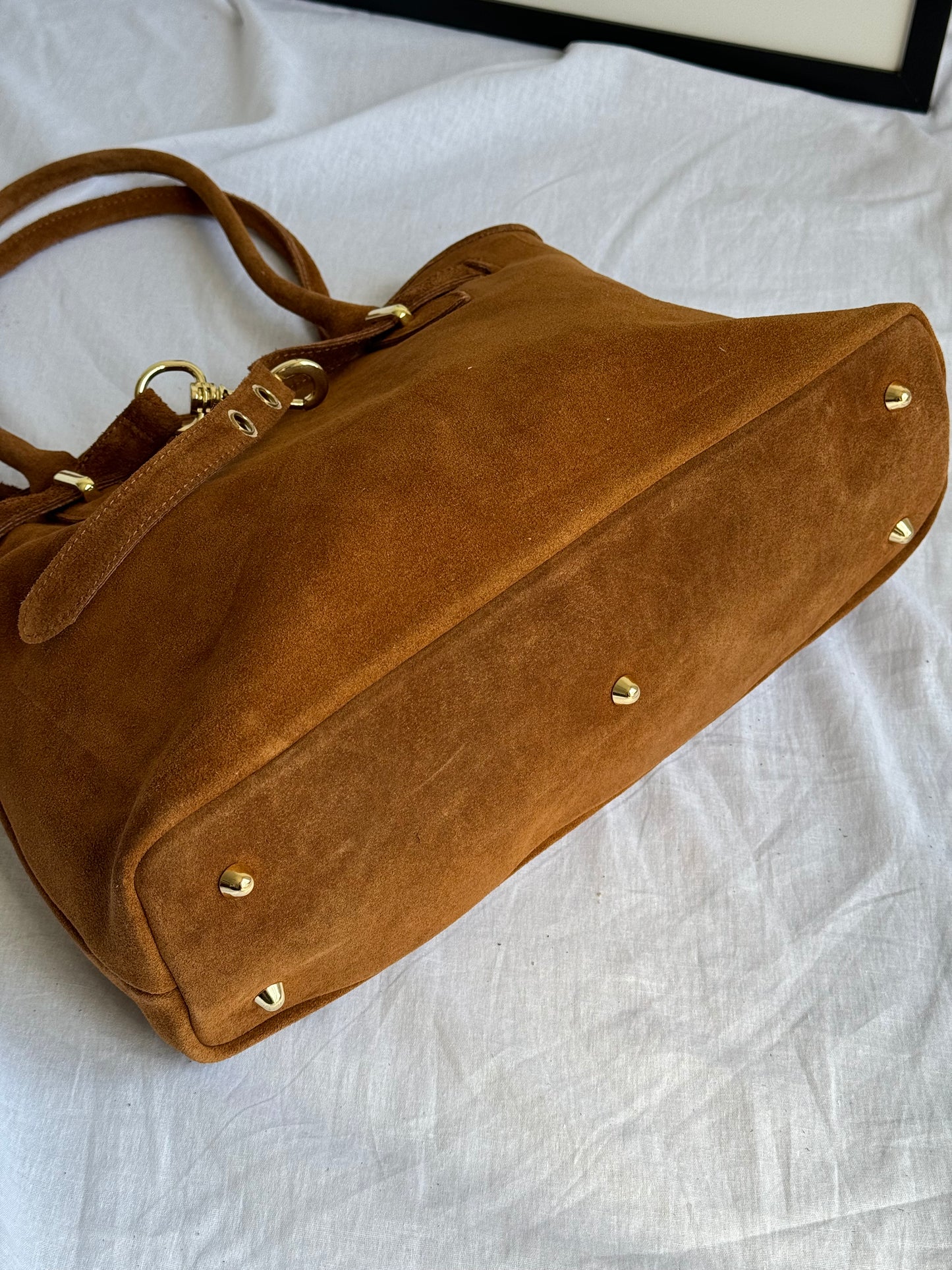 borsa in pelle scamosciata