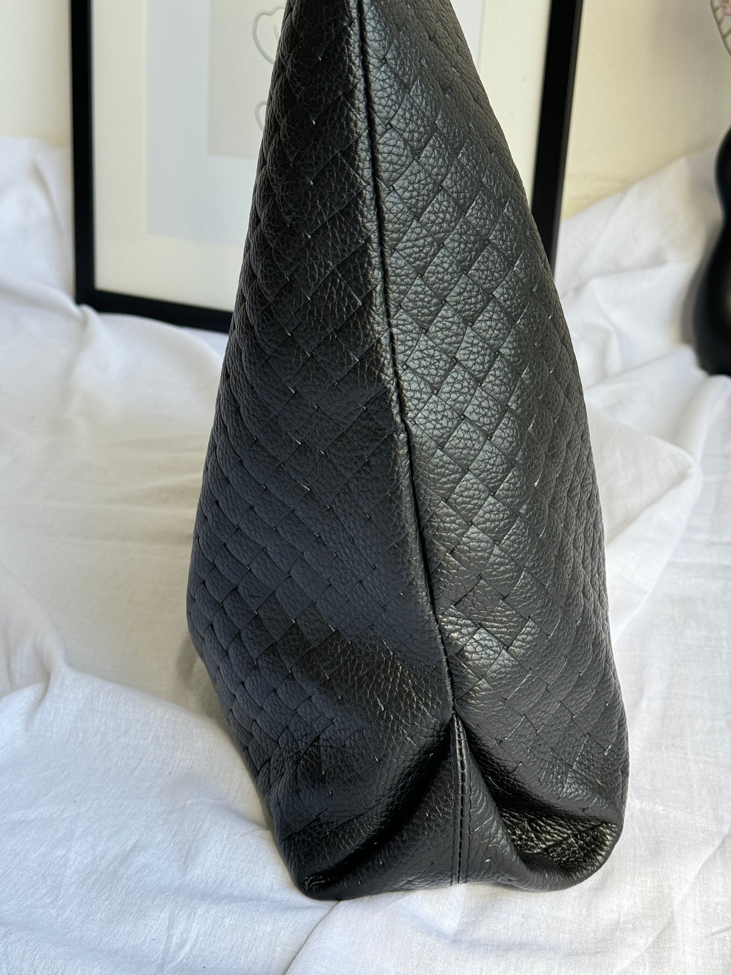 Borsa hobo con pouch in pelle