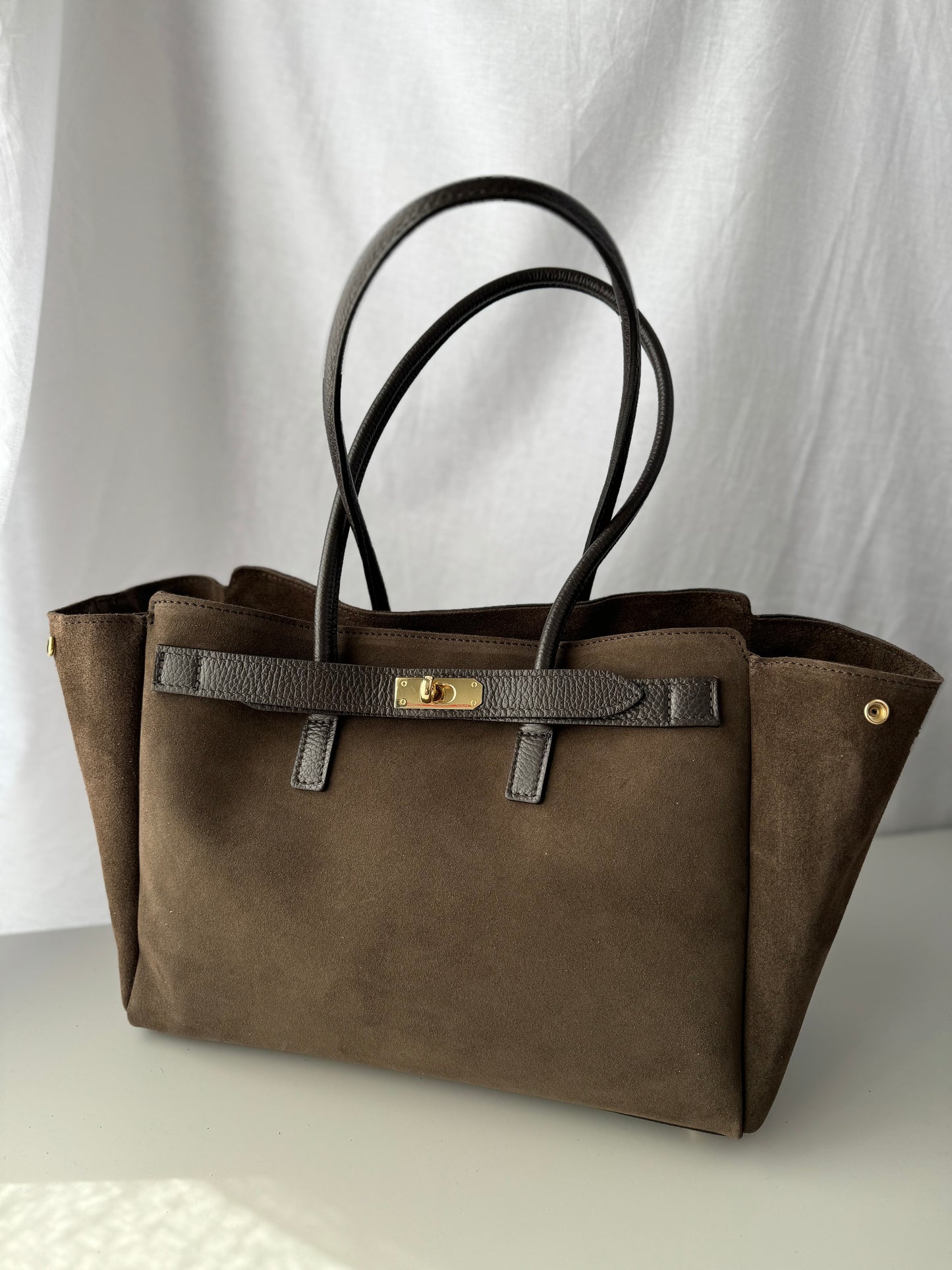 borsa in pelle scamosciata