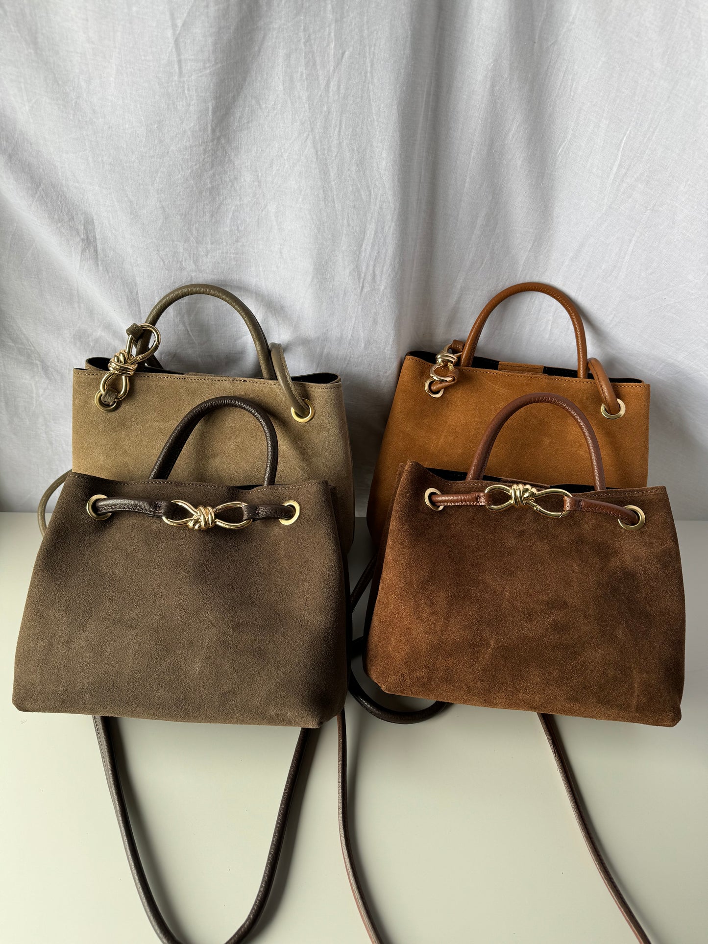 borsa in pelle scamosciata