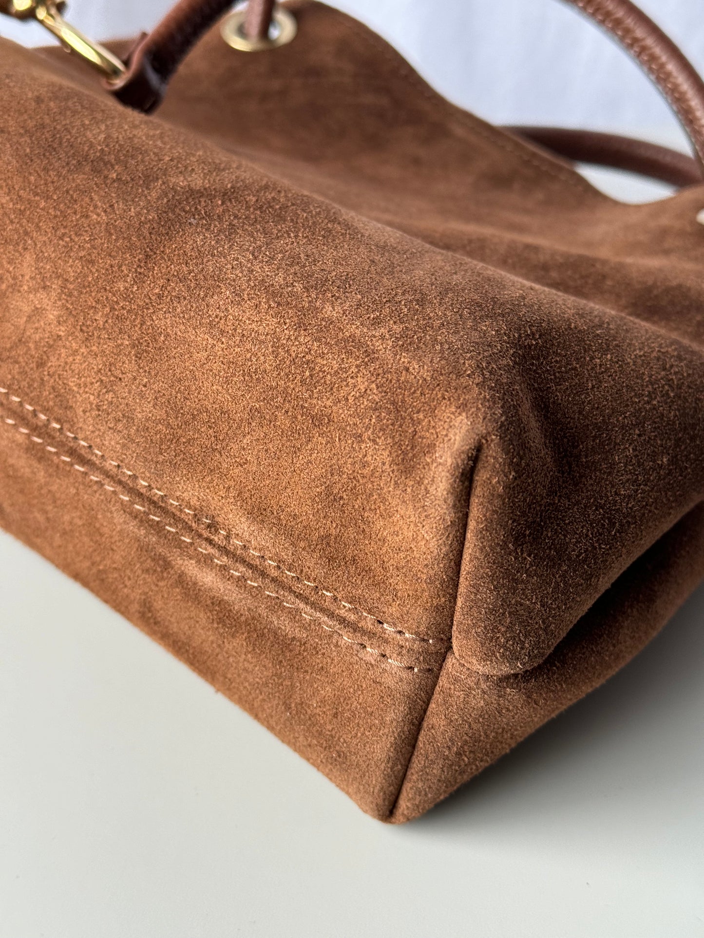 borsa in pelle scamosciata