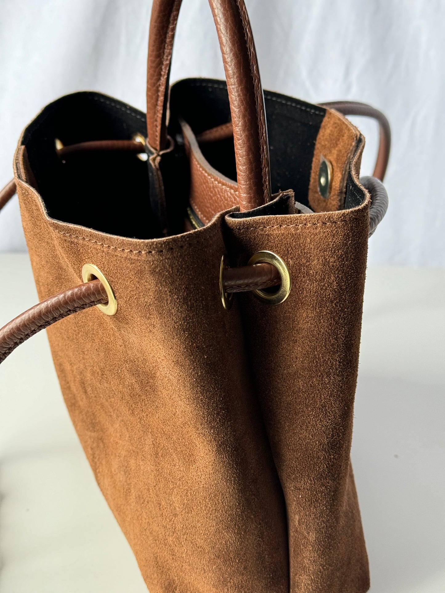 borsa in pelle scamosciata