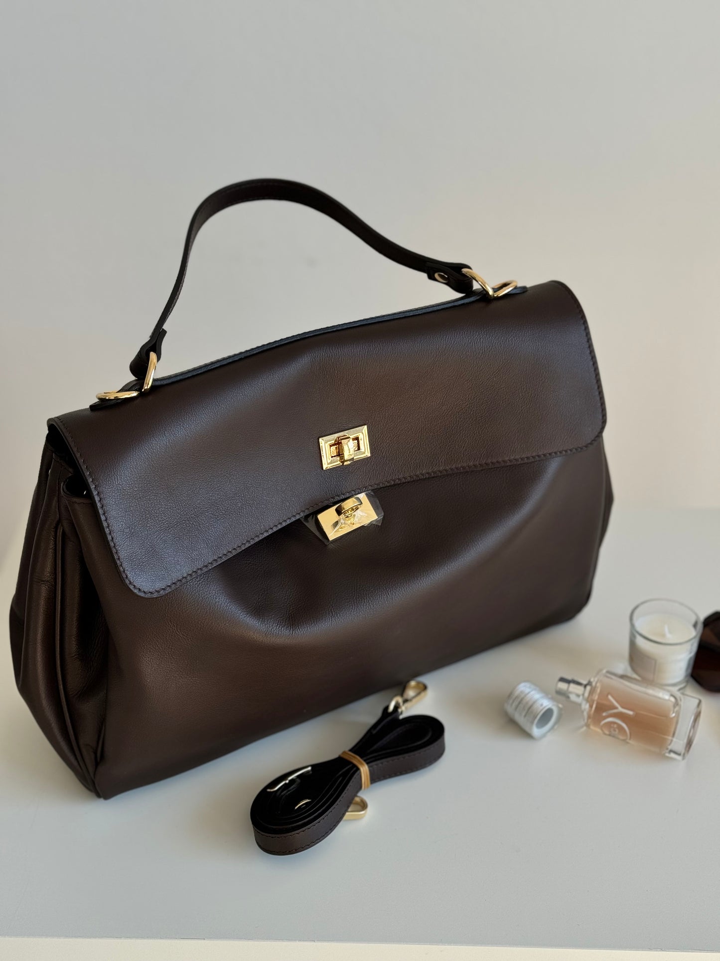borsa tote in vera pelle