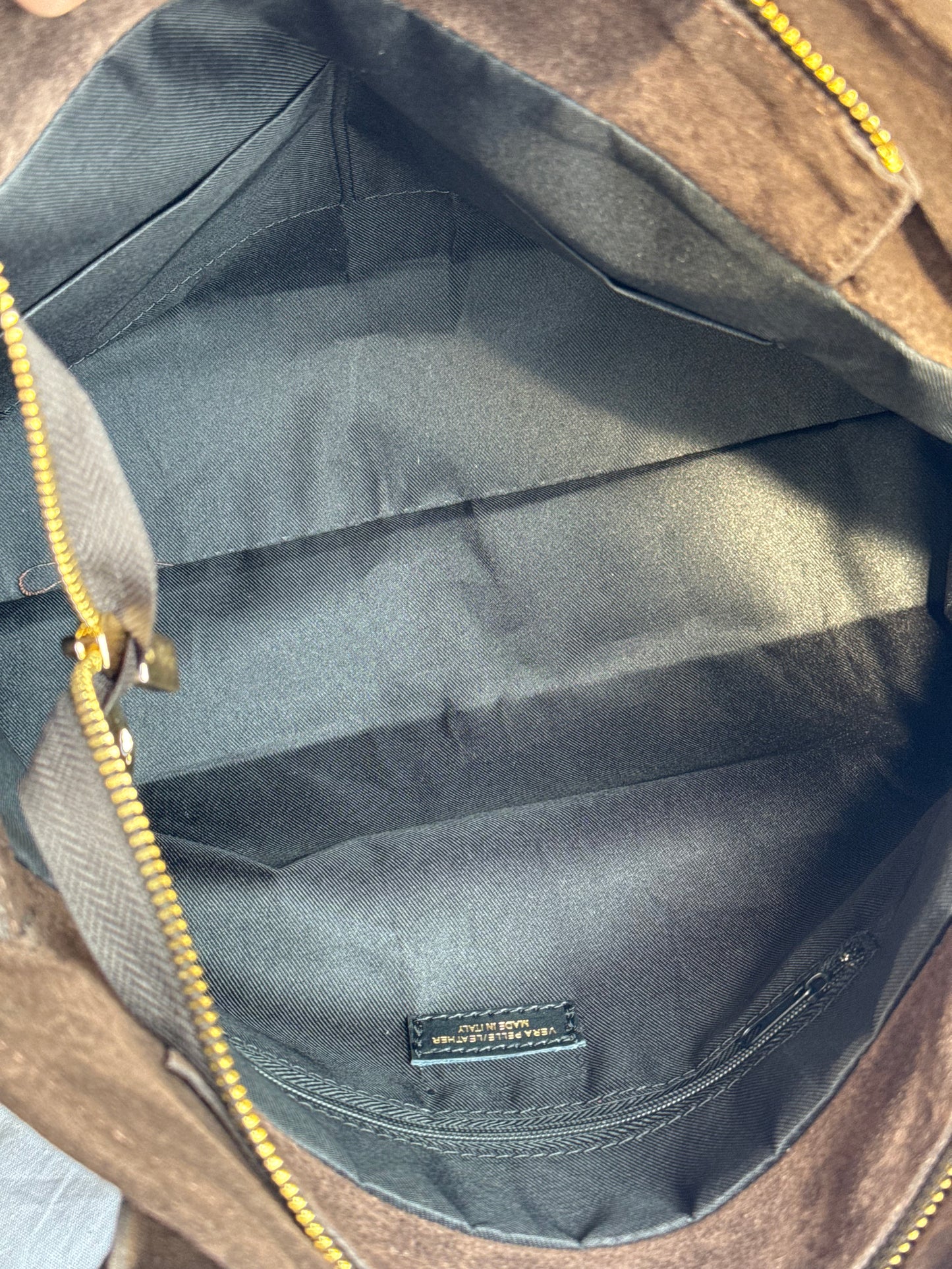 borsa in pelle scamosciata