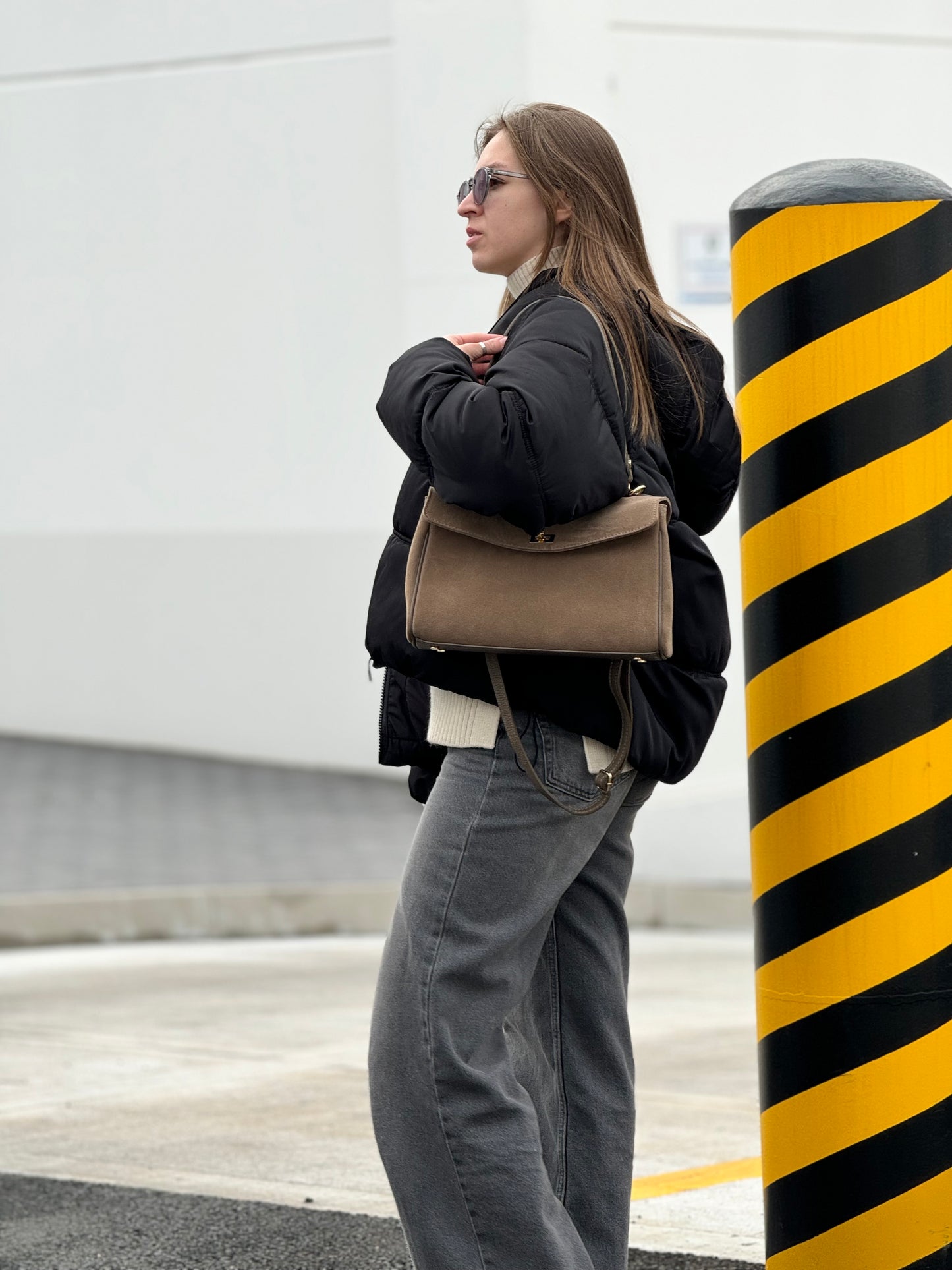 Borsa tote mini in pelle scamosciata