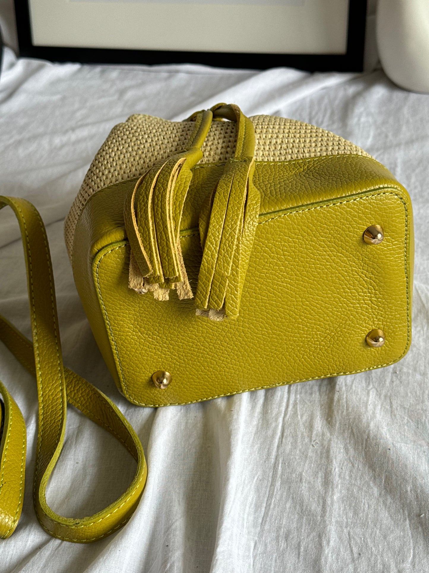 Borsa secchiello in rafia