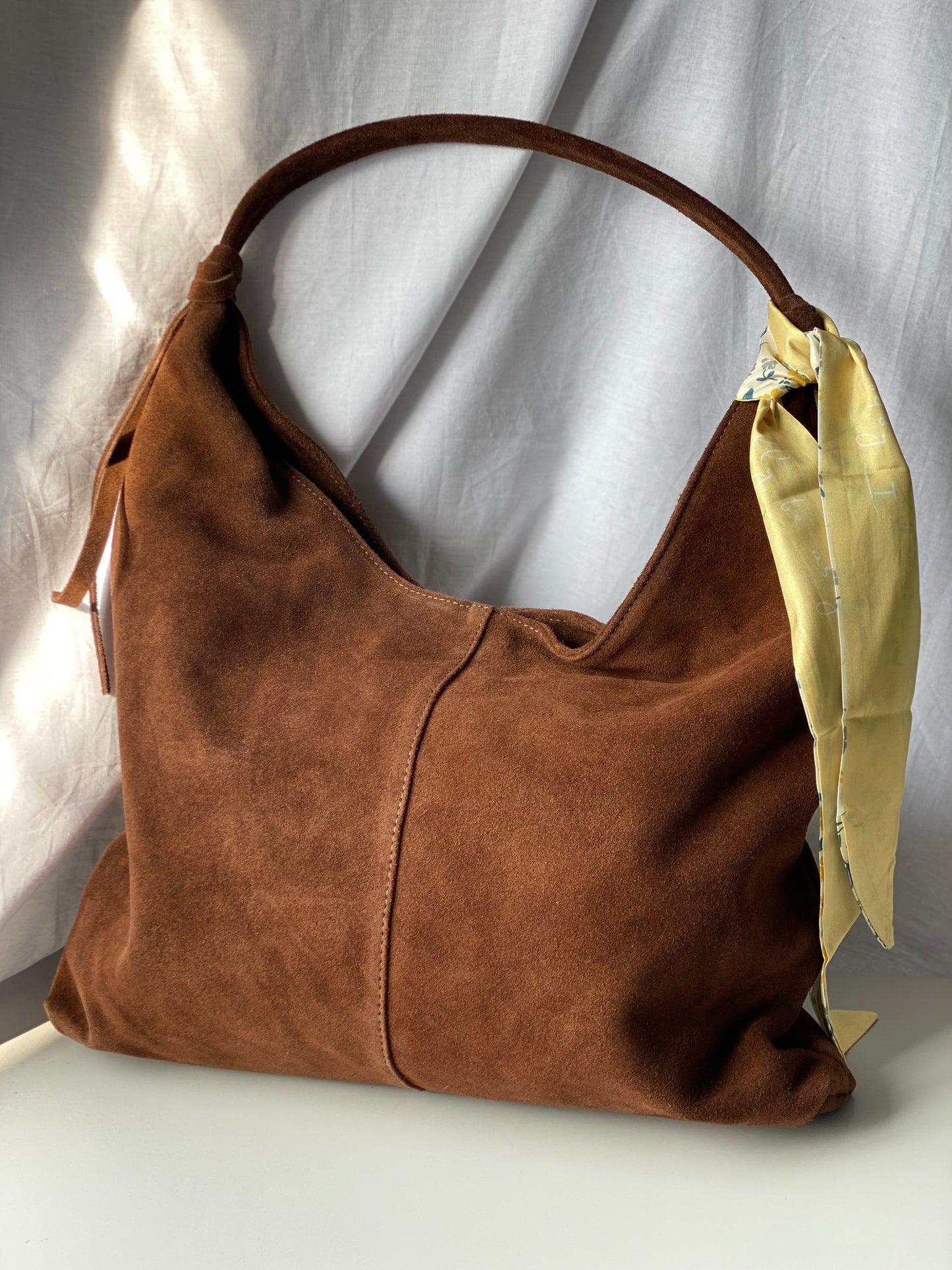 Borsa hobo in pelle scamosciata