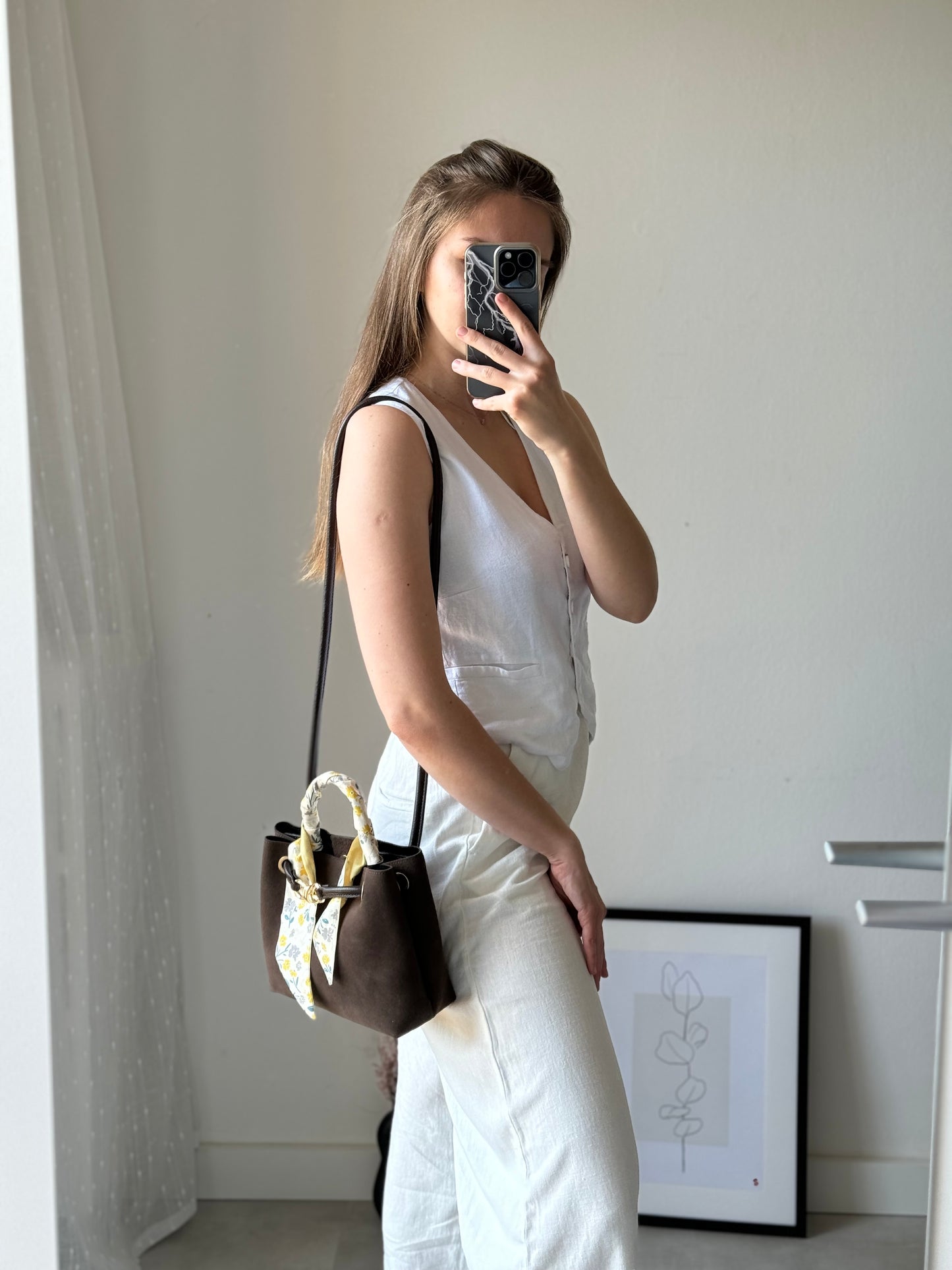 borsa in pelle scamosciata