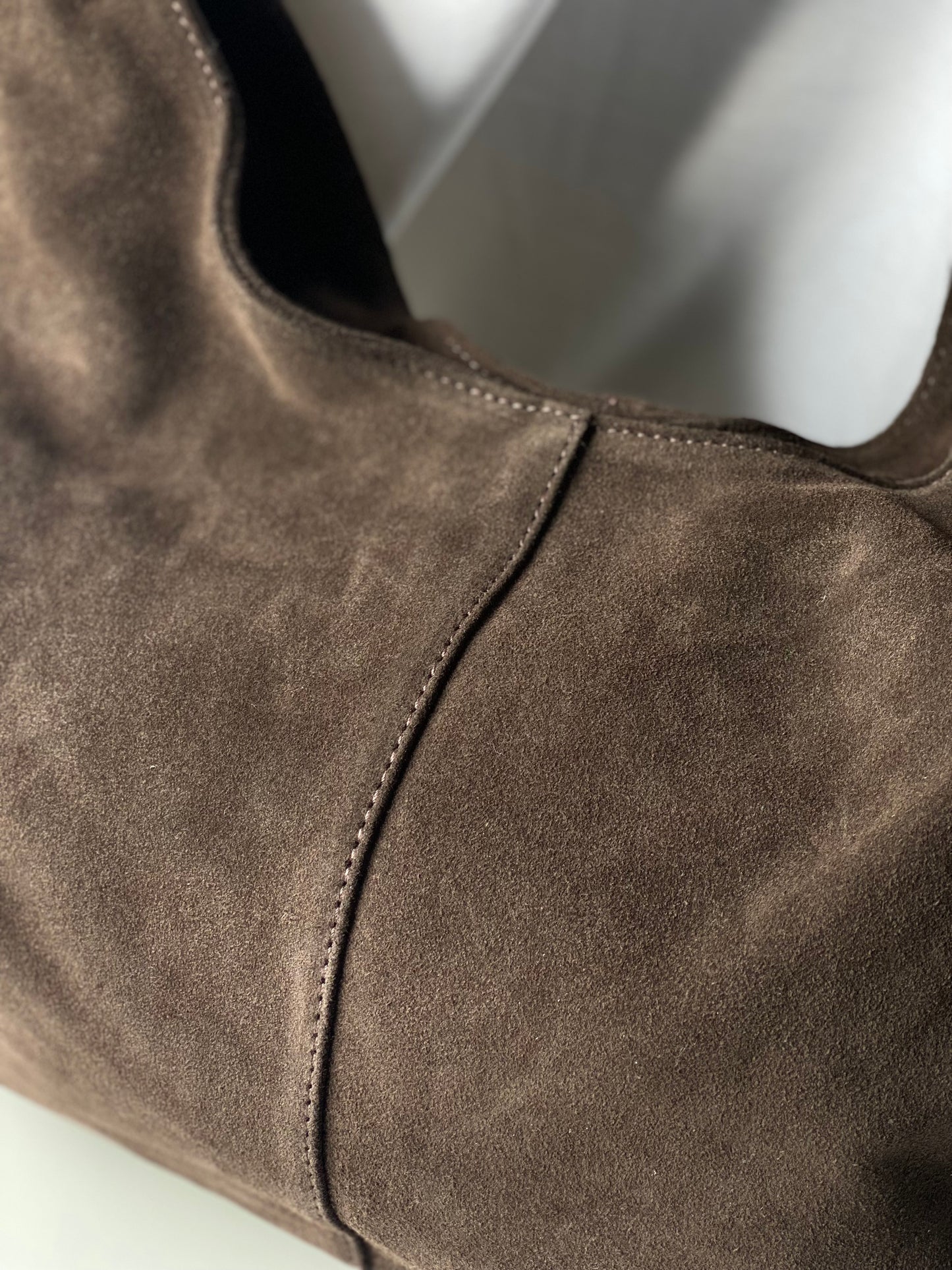 Borsa hobo in pelle scamosciata