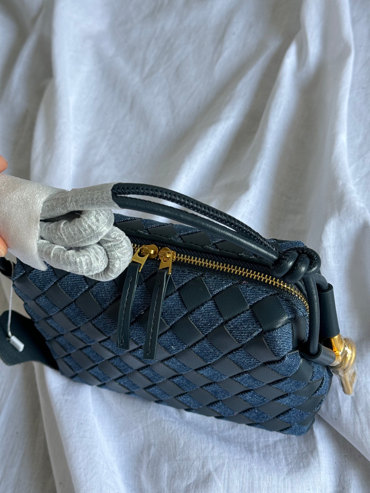 borsa a tracolla intrecciata