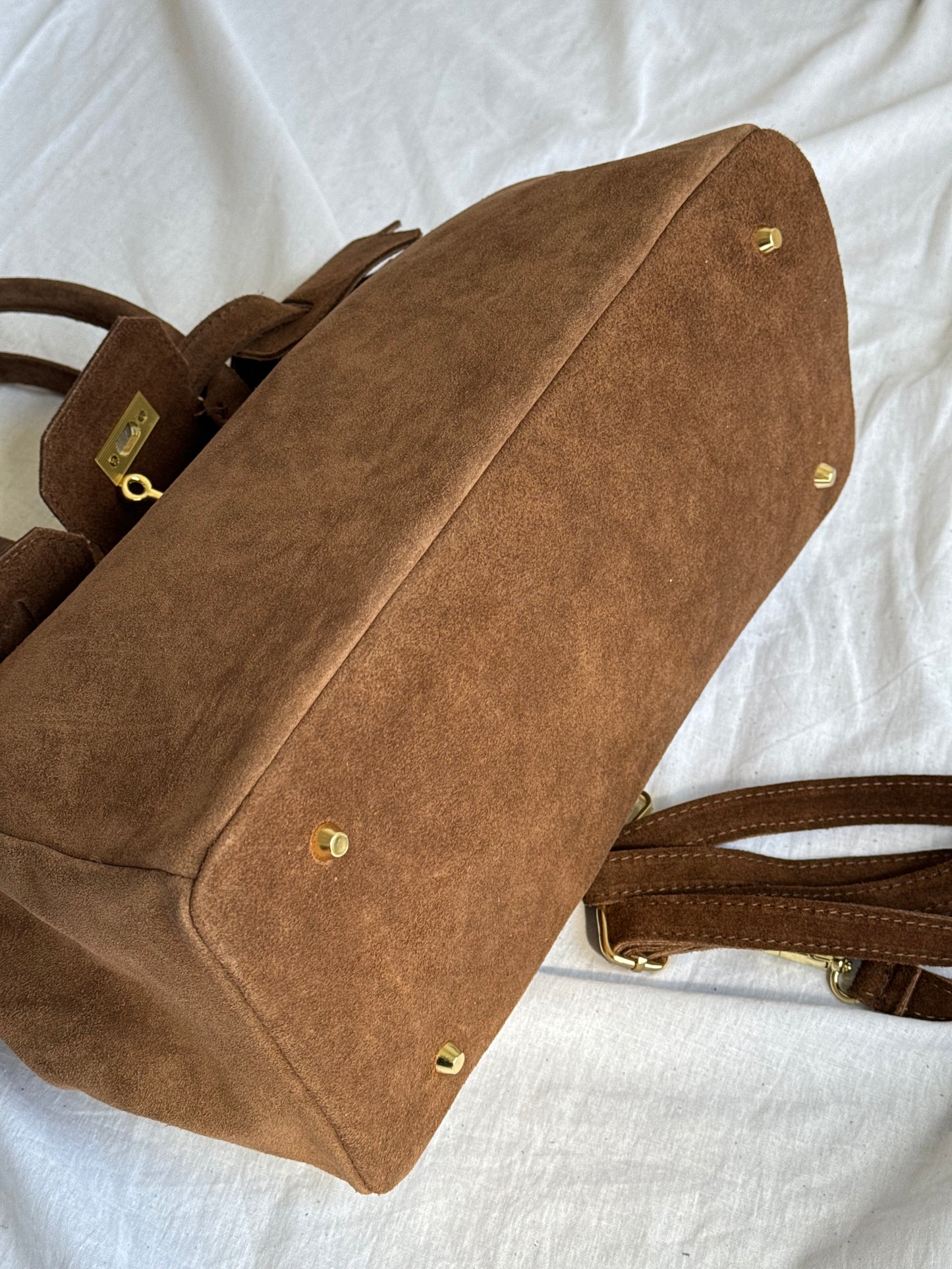 borsa in pelle scamosciata