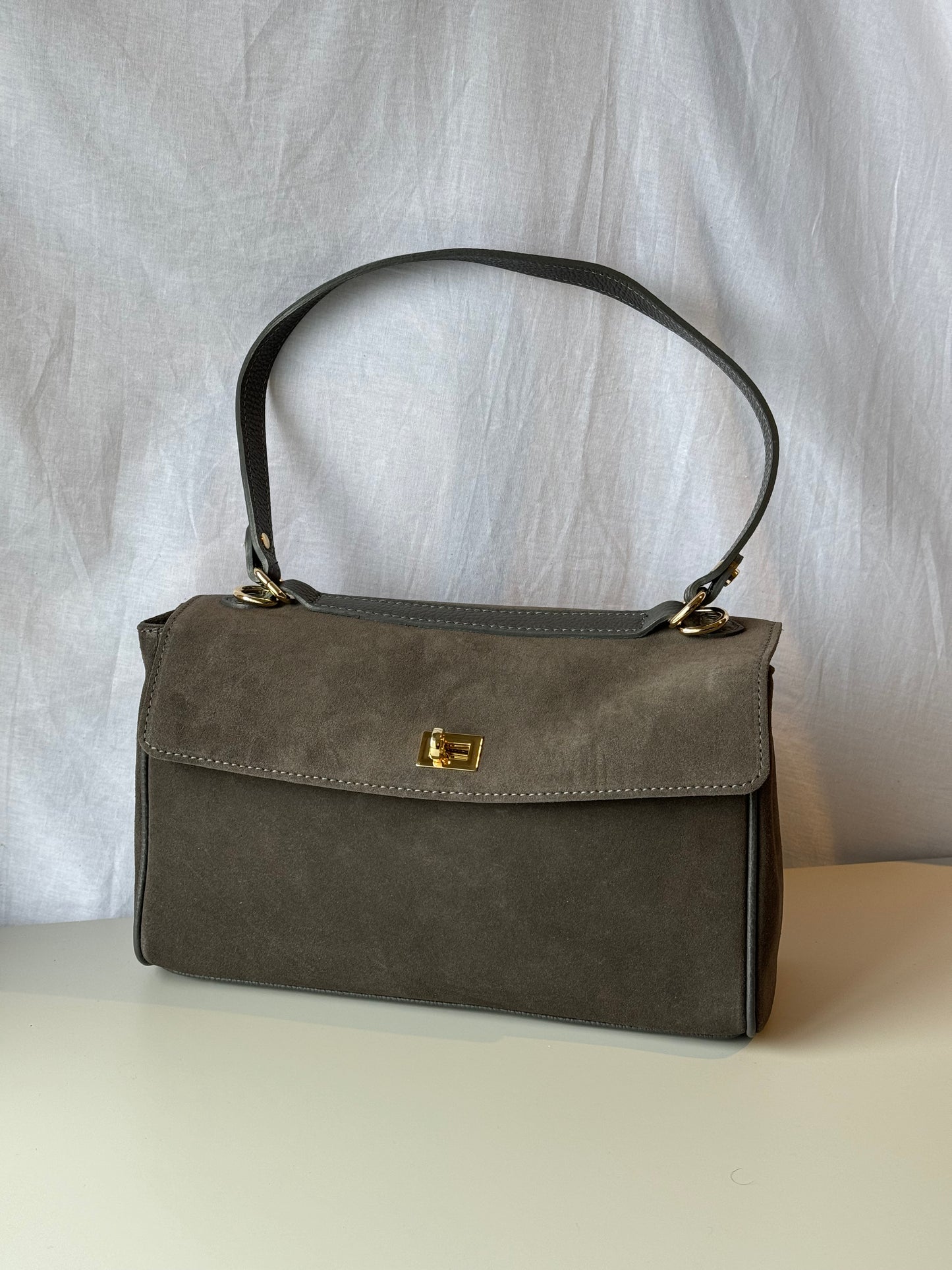 Borsa tote mini in pelle scamosciata