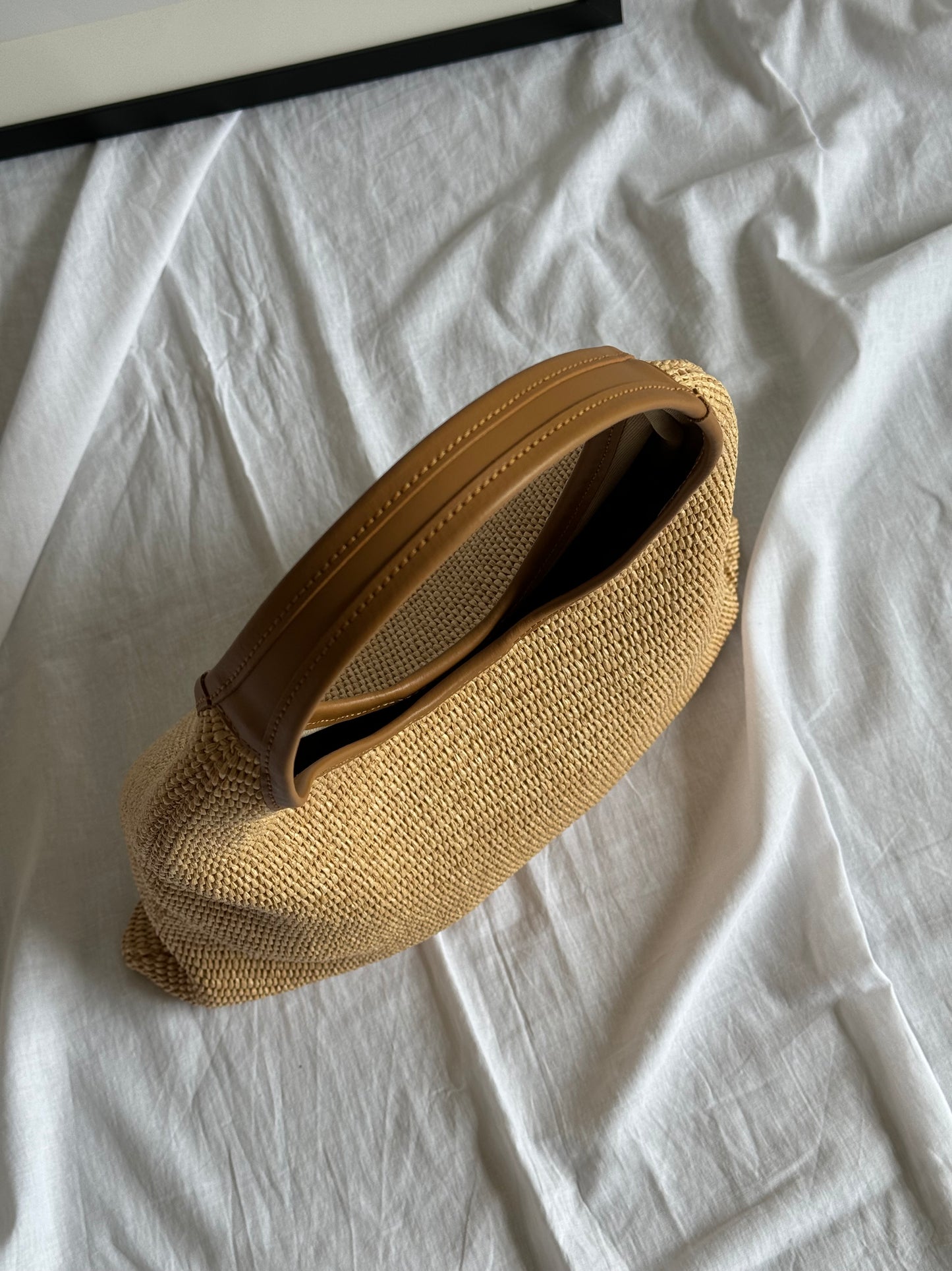 Borsa hobo in rafia