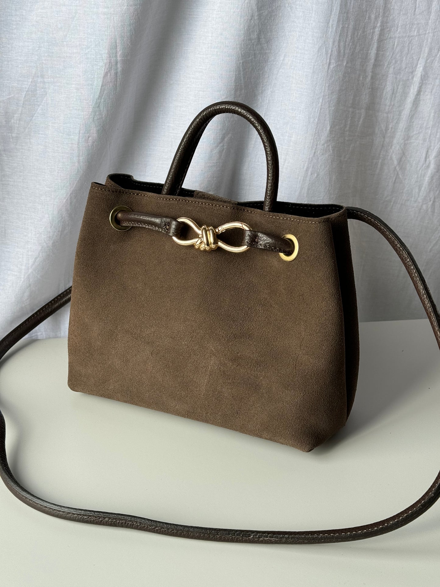 borsa in pelle scamosciata