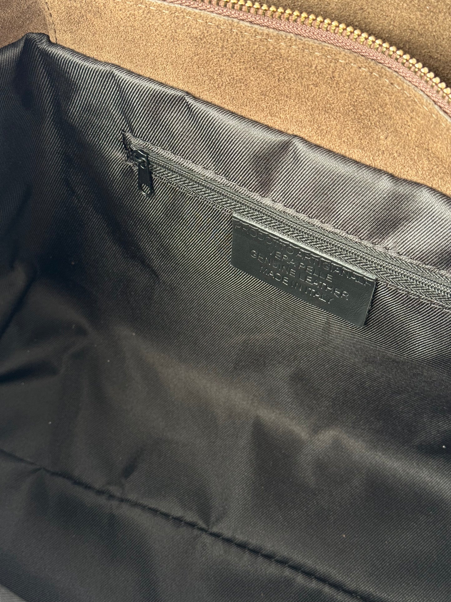 borsa in pelle scamosciata