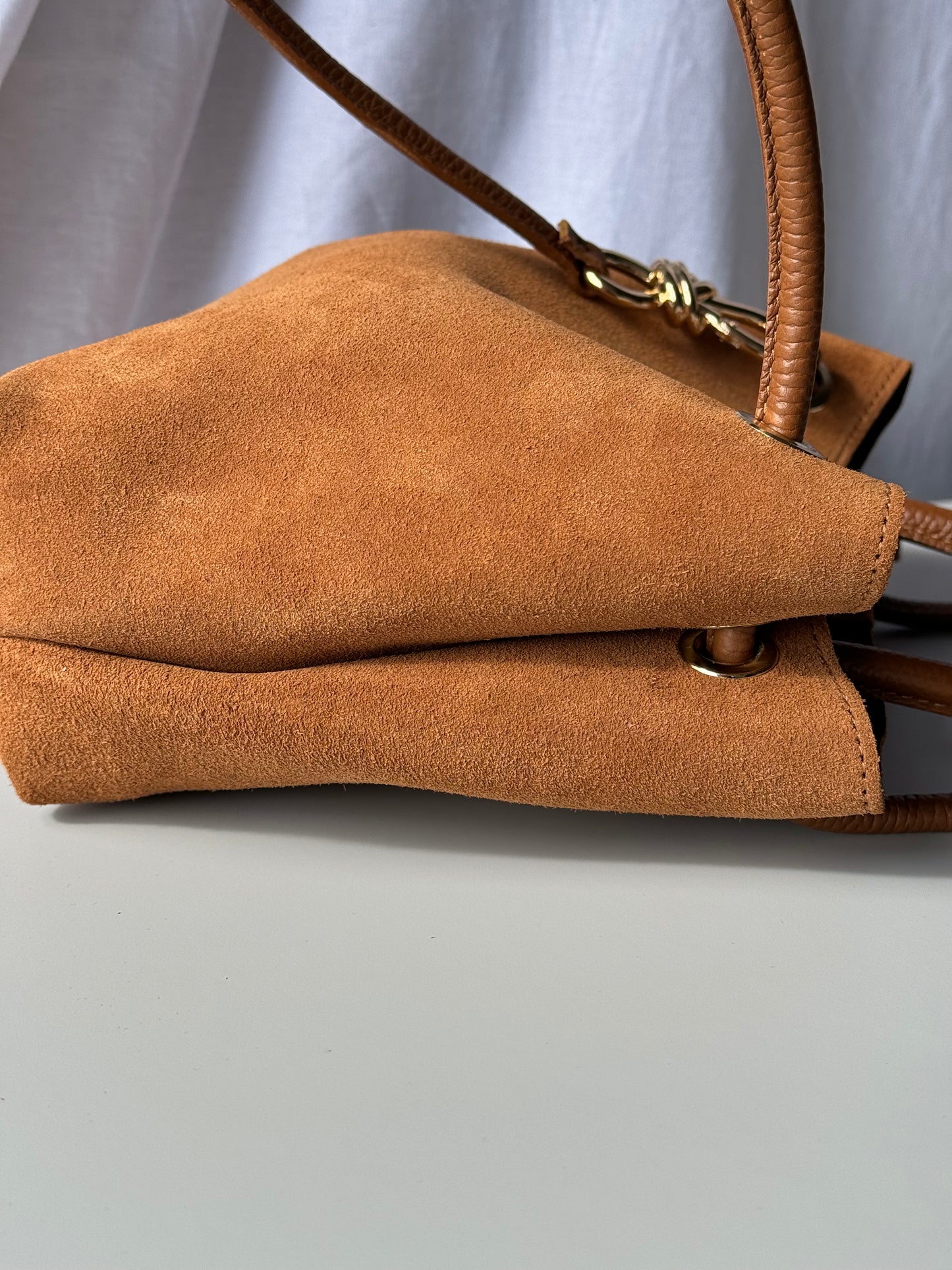 borsa in pelle scamosciata