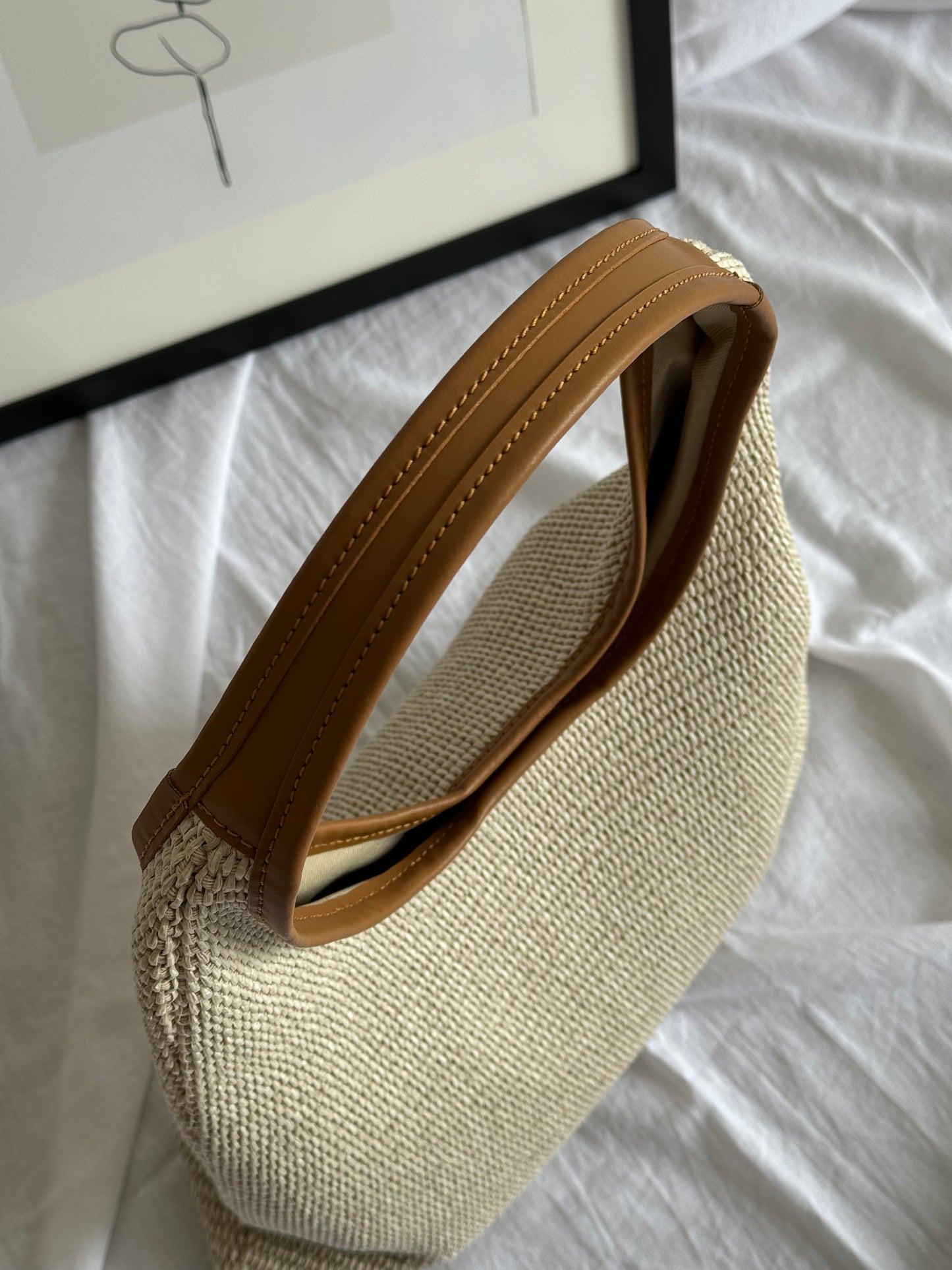 Borsa hobo in rafia