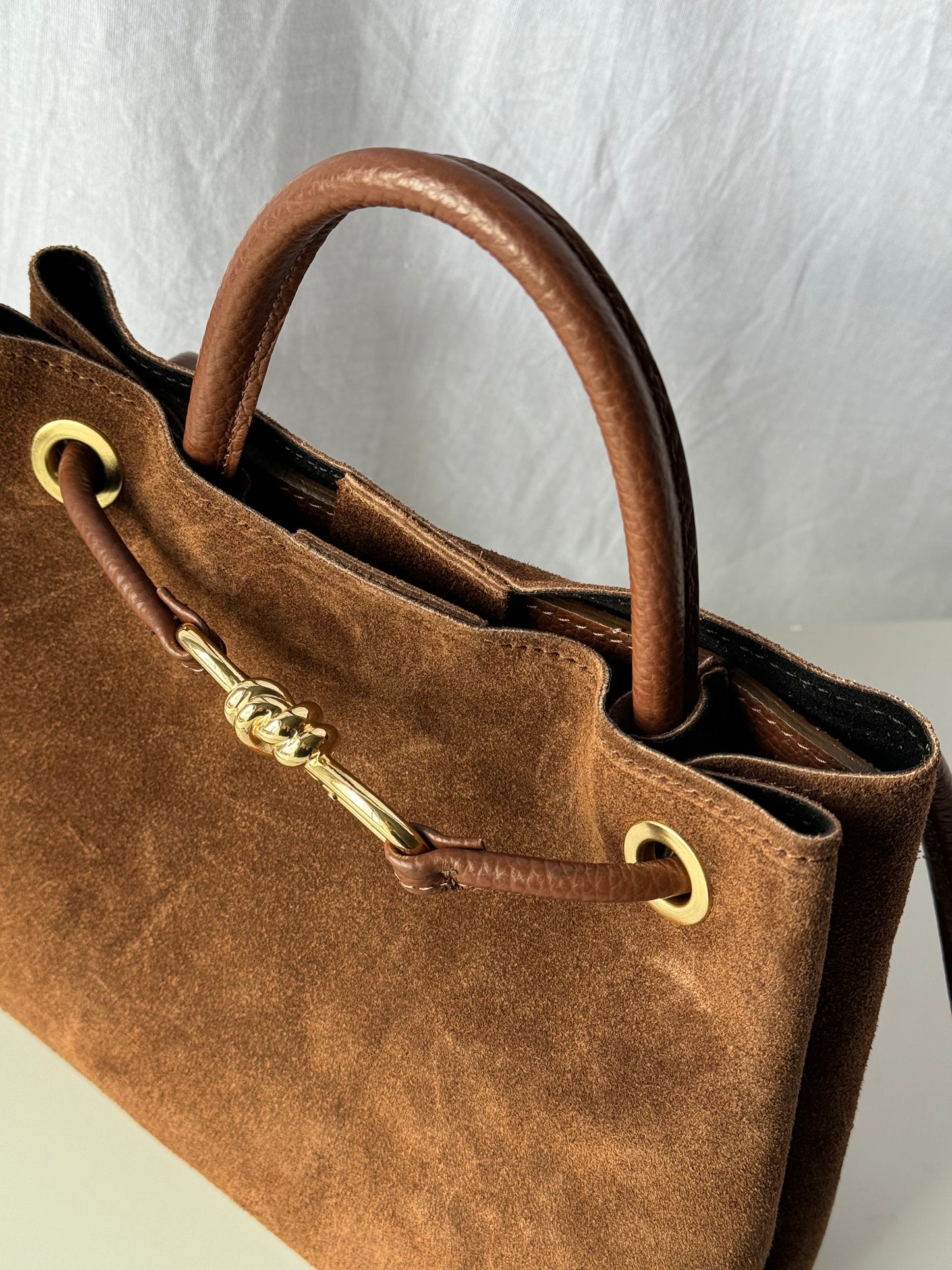 borsa in pelle scamosciata