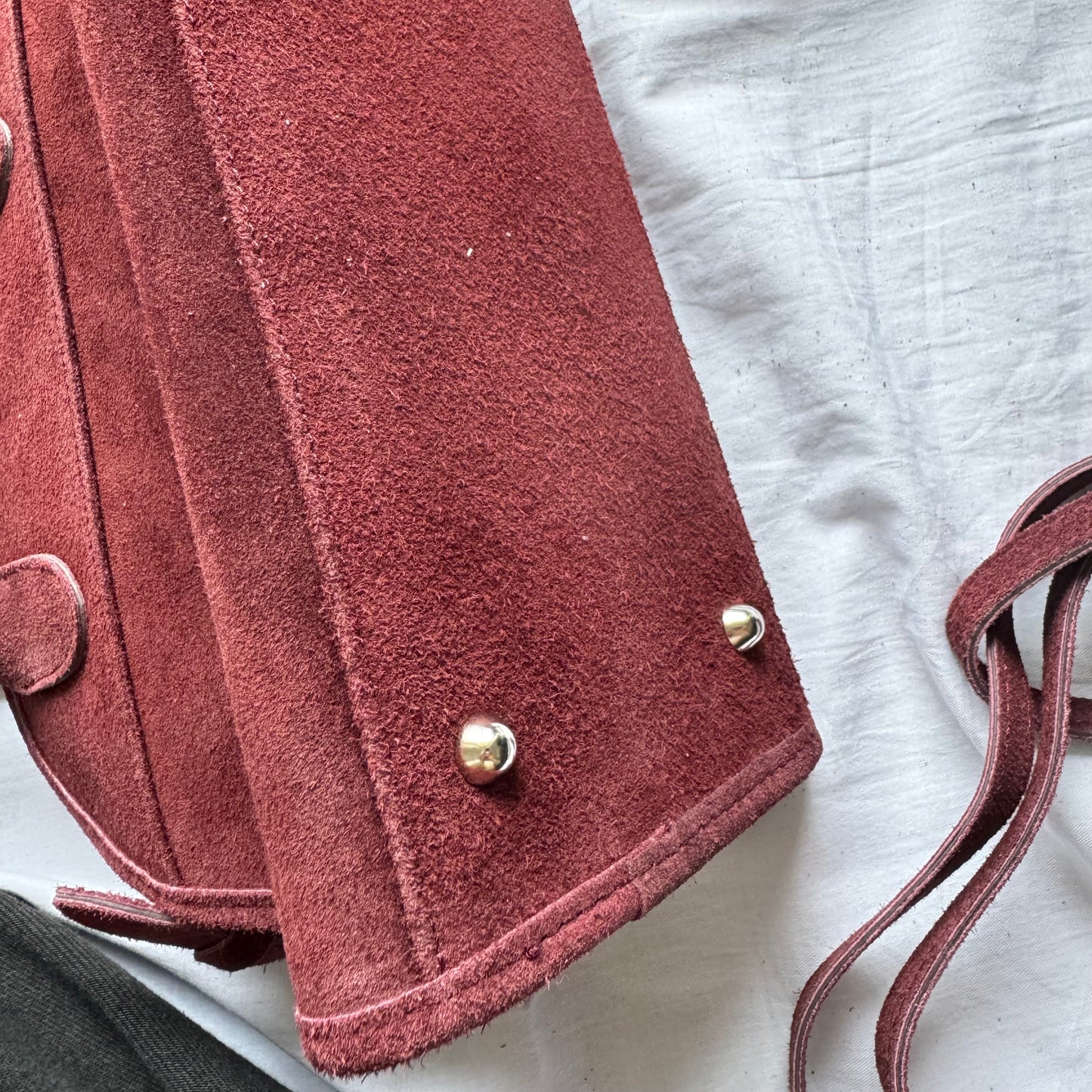 Borsa tote mini in pelle scamosciata