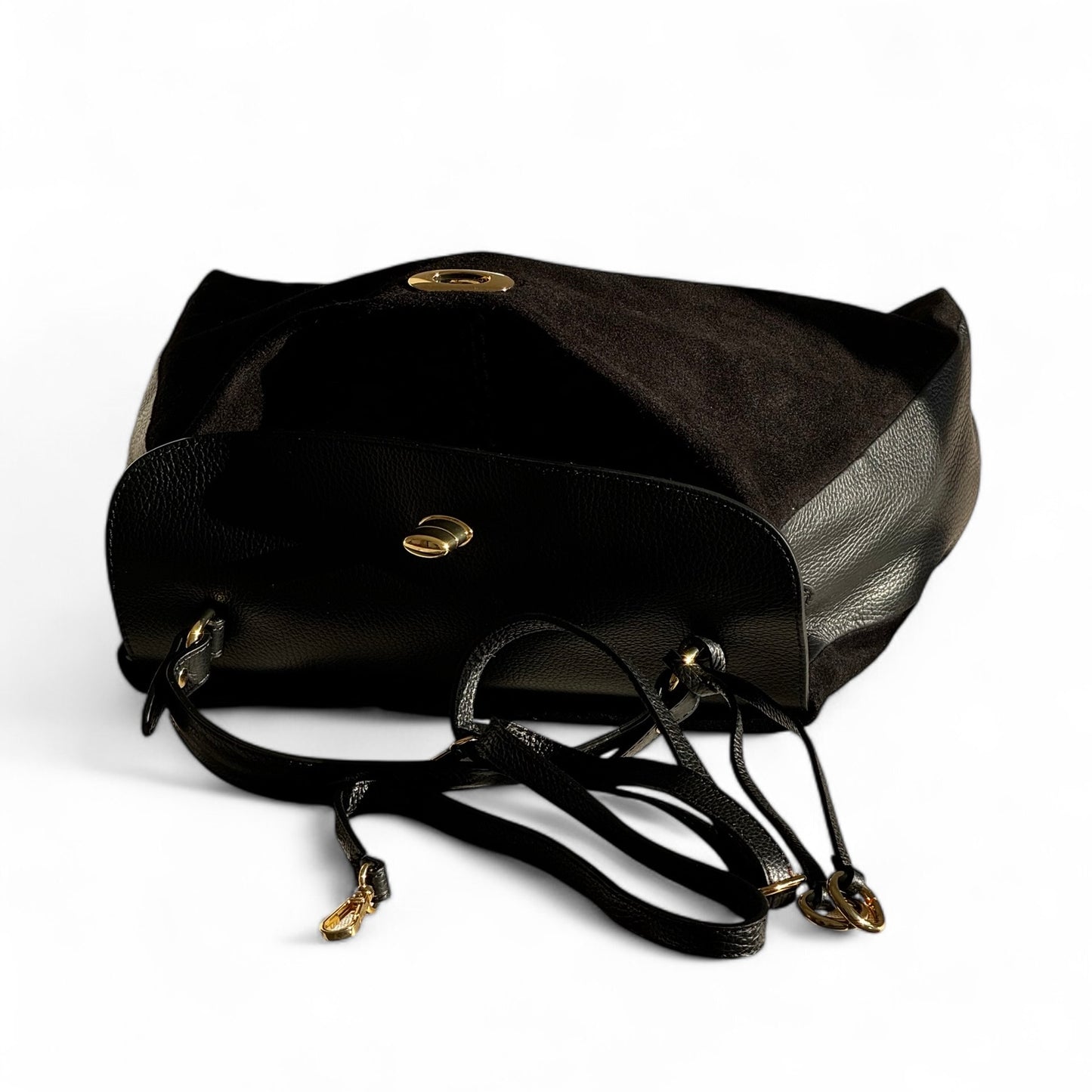 borsa a tracolla in pelle scamosciata