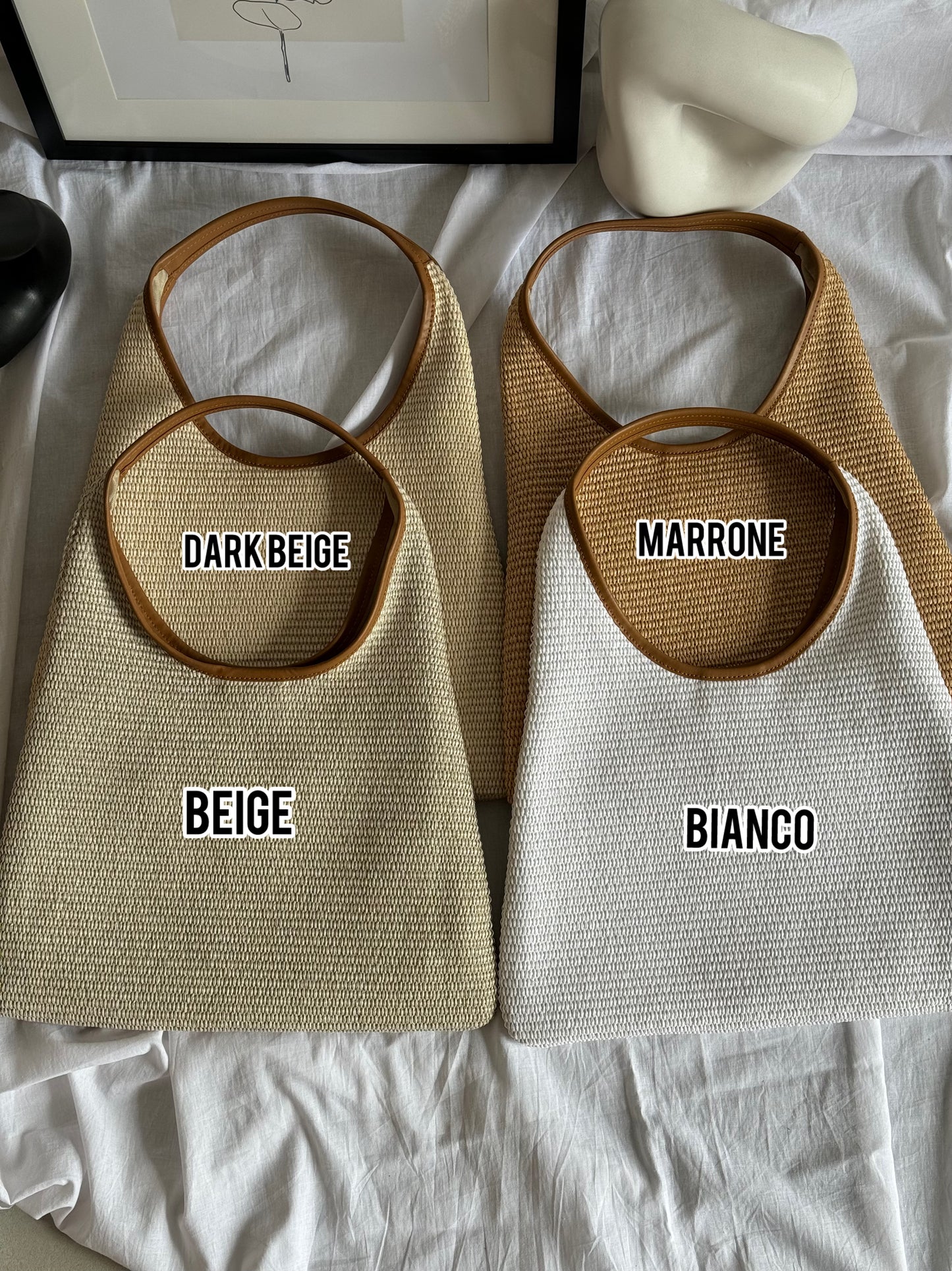 Borsa hobo in rafia