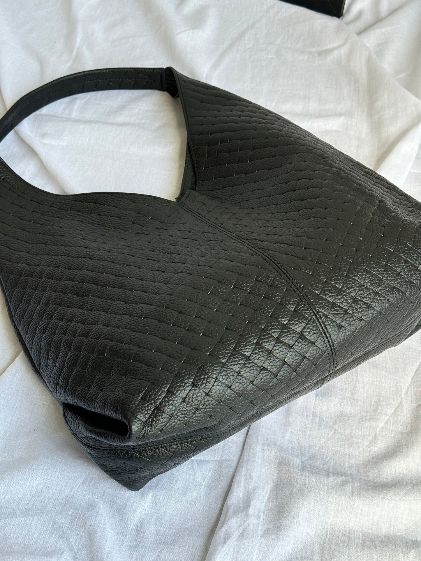 Borsa hobo con pouch in pelle