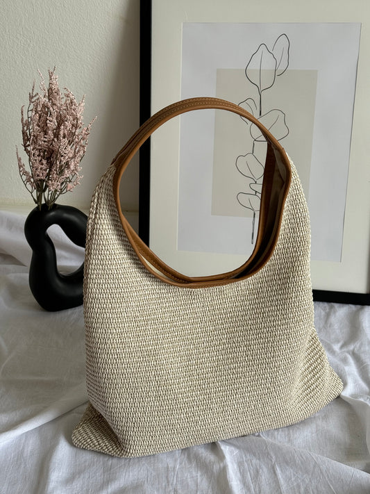 Borsa hobo in rafia