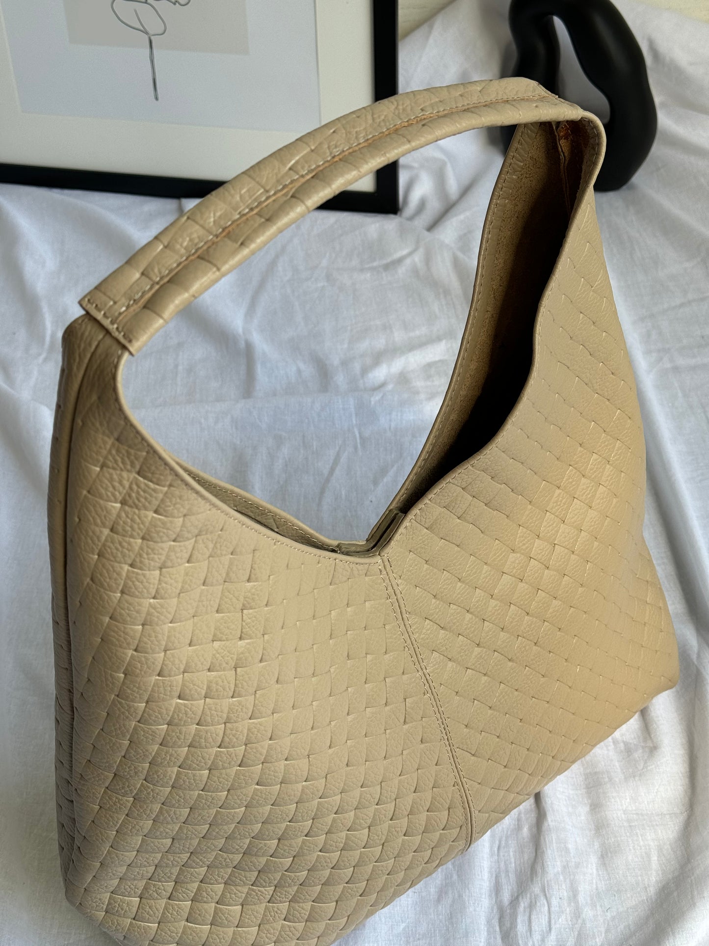 Borsa hobo con pouch in pelle