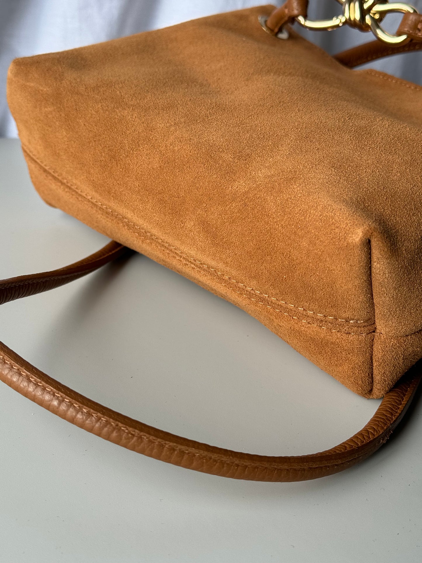 borsa in pelle scamosciata