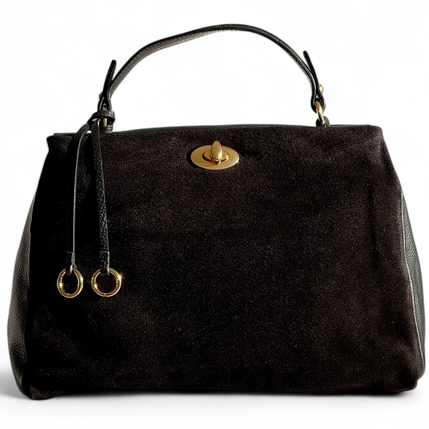 borsa a tracolla in pelle scamosciata