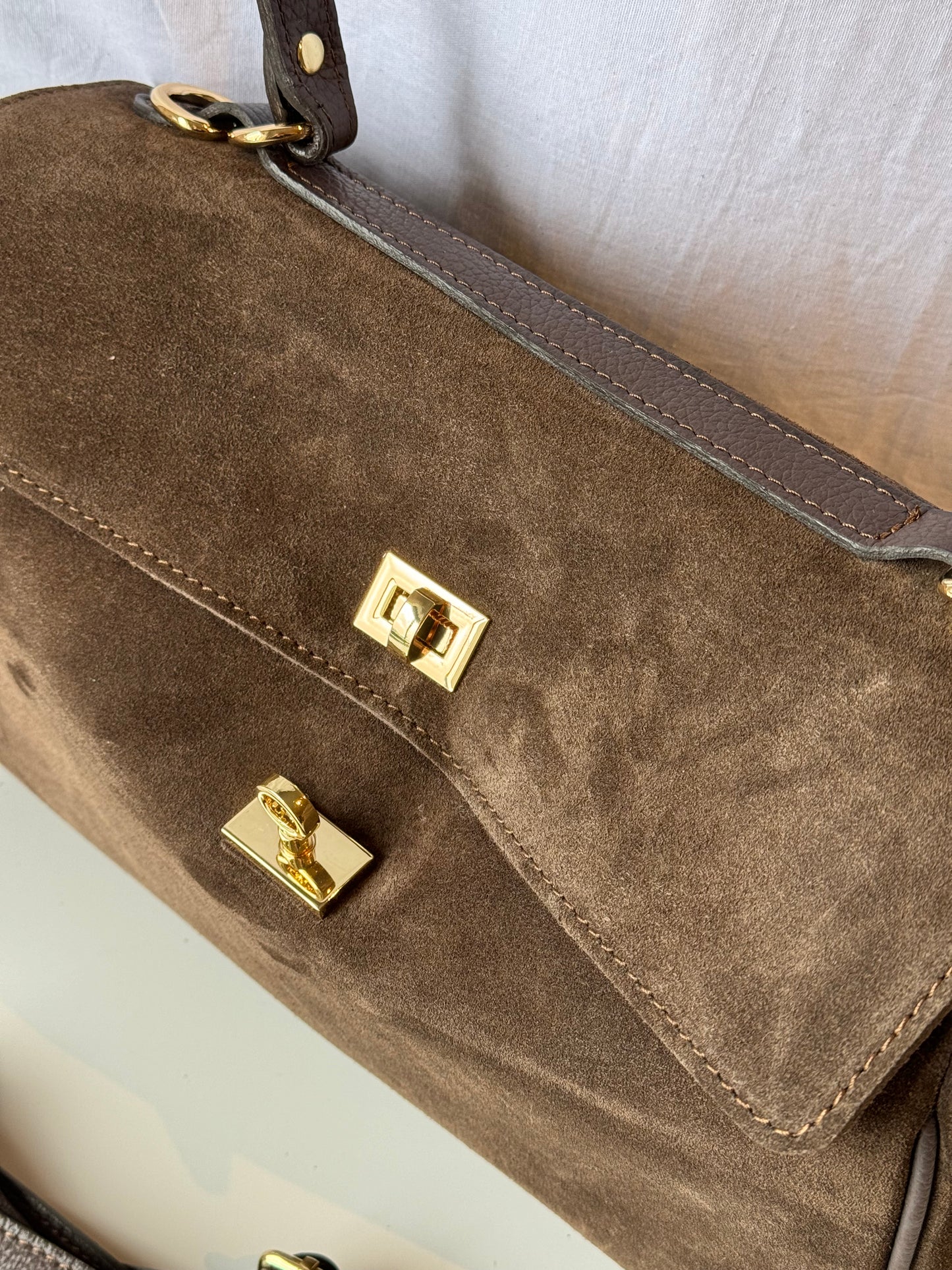 Borsa tote mini  in pelle scamosciata