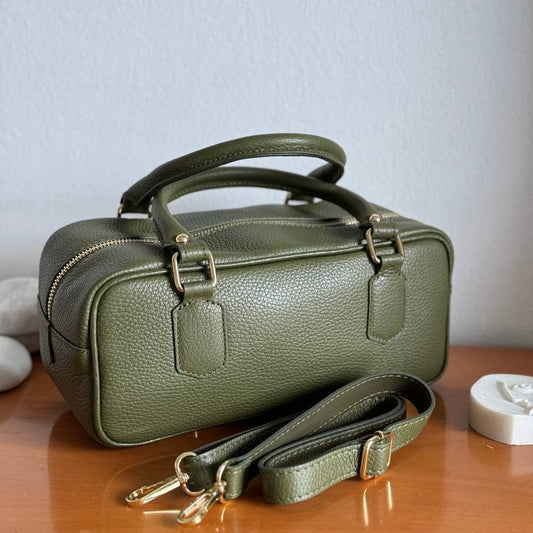 borsa baguette in pelle con tracolla